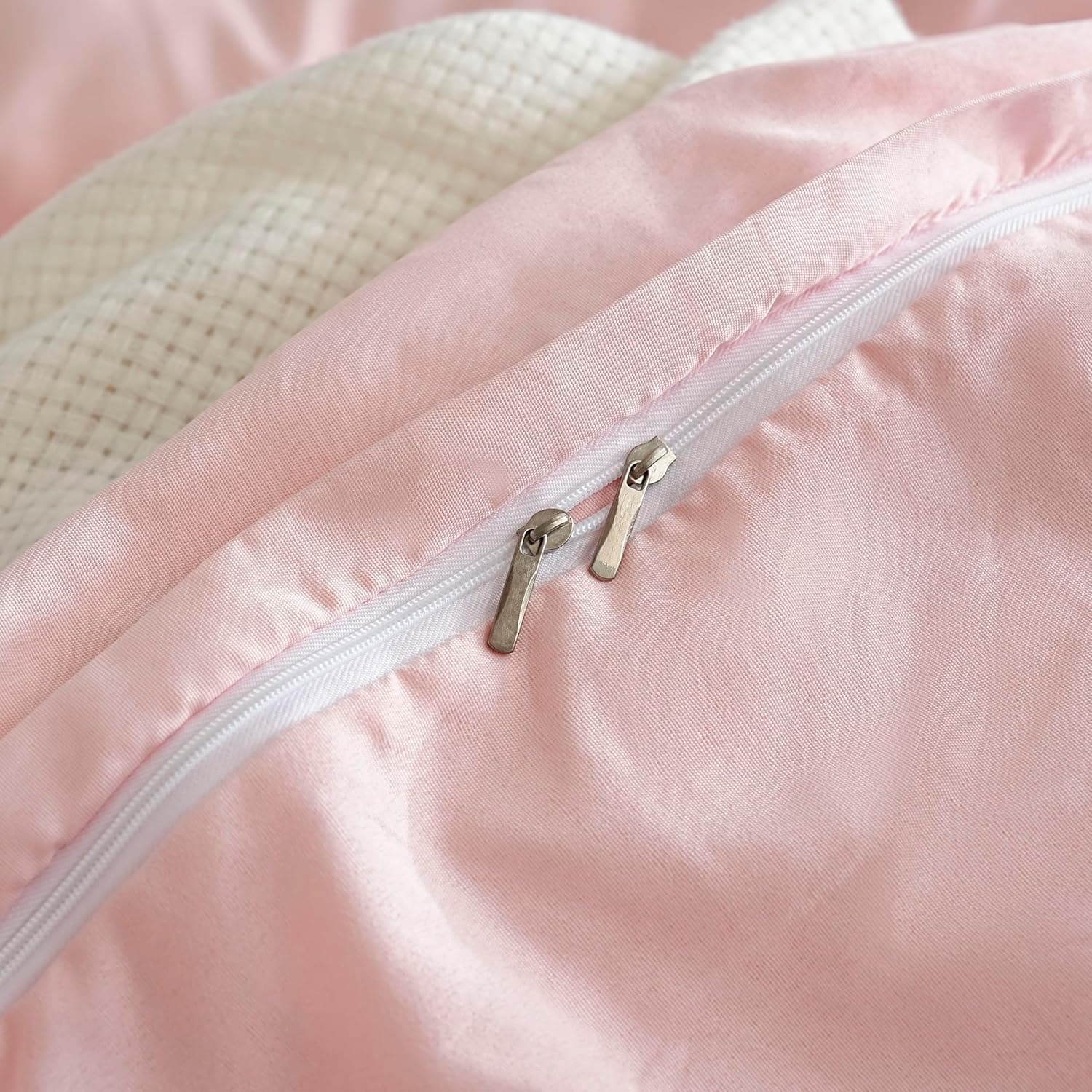 Sets de Housses de Couettes Légère 200x200 cm Fermeture Éclair 3 Pièces Microfibre 80 Fils/cm² + 2 Taies d'oreiller 65x65 cm Parure de Lit Adulte 2 Personne Ensemble Literie Douce 5