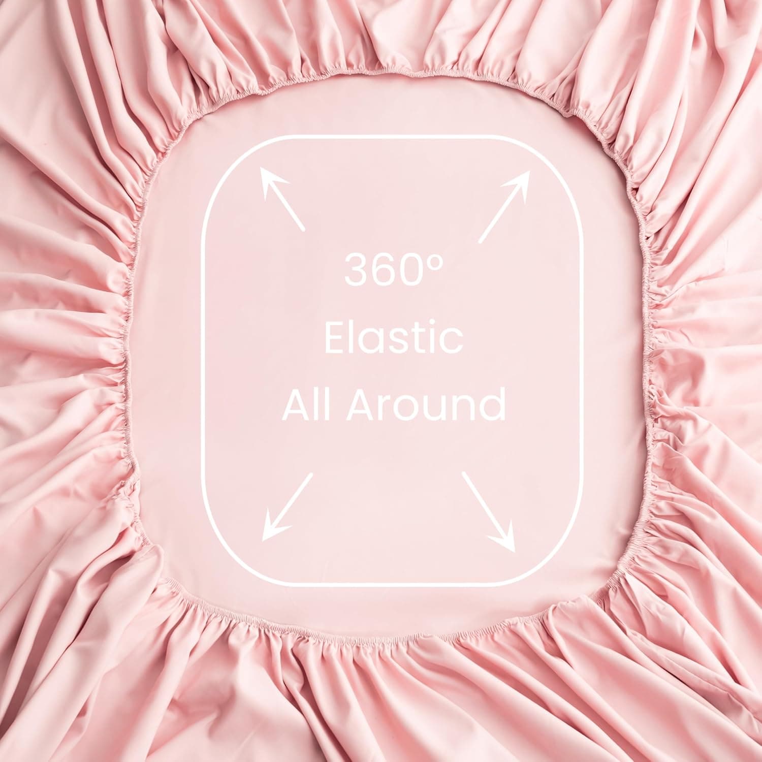 Drap-housse uniquement en matériau doux et respirant, pour toutes les saisons, pour lit double, rose clair 3