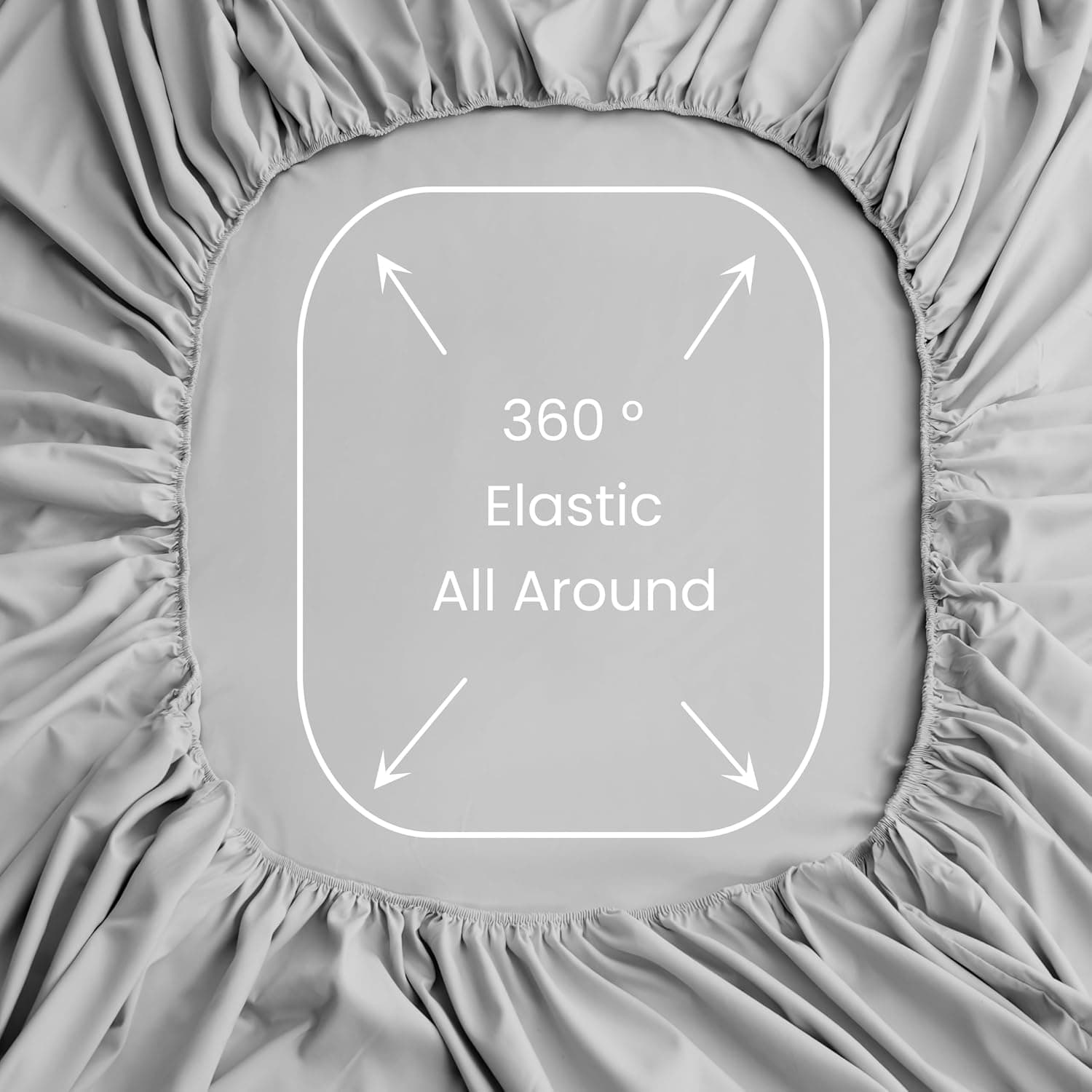 Drap-housse uniquement en matériau doux et respirant, toutes saisons, lit simple, gris clair 3