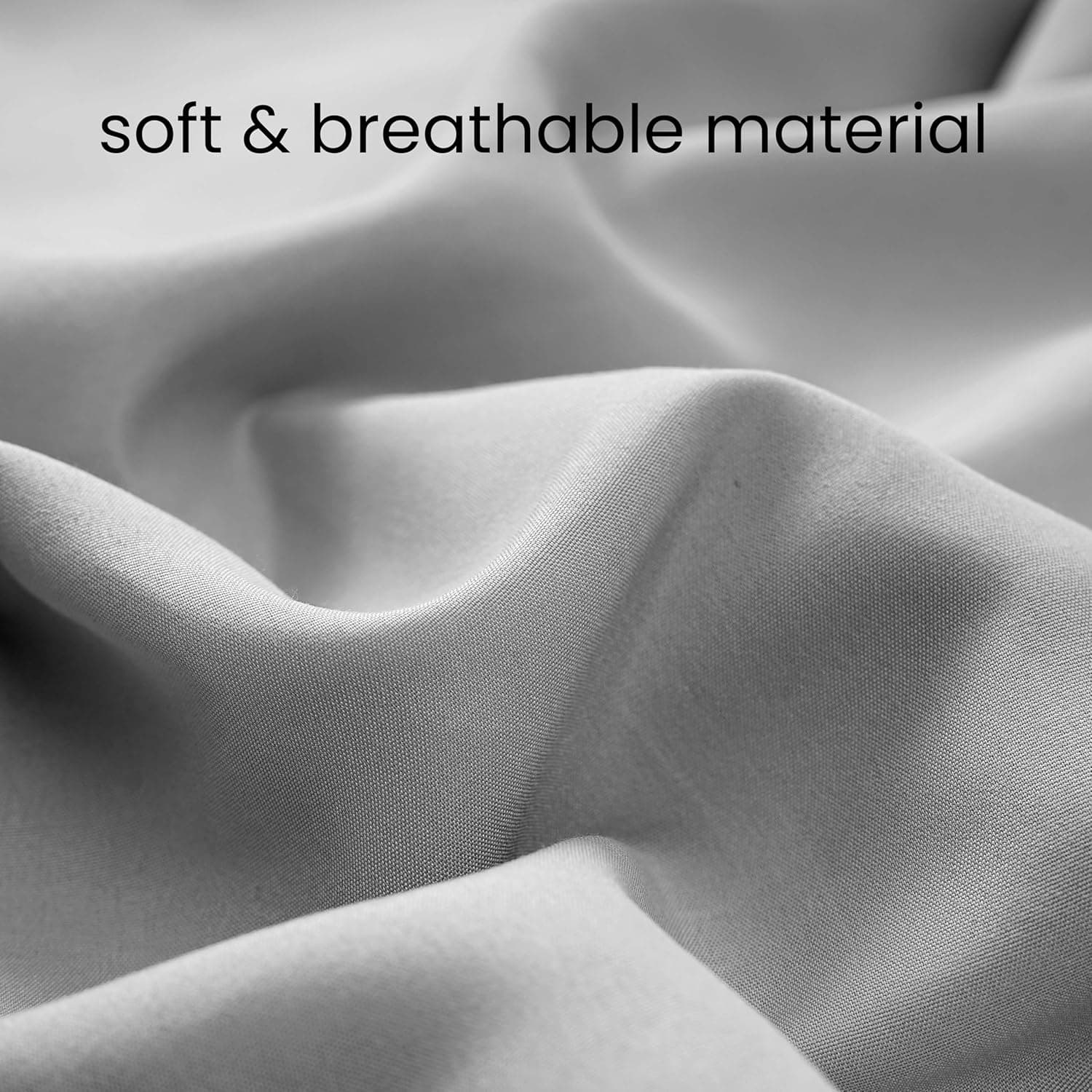 Drap-housse uniquement en matériau doux et respirant, toutes saisons, lit simple, gris clair 6